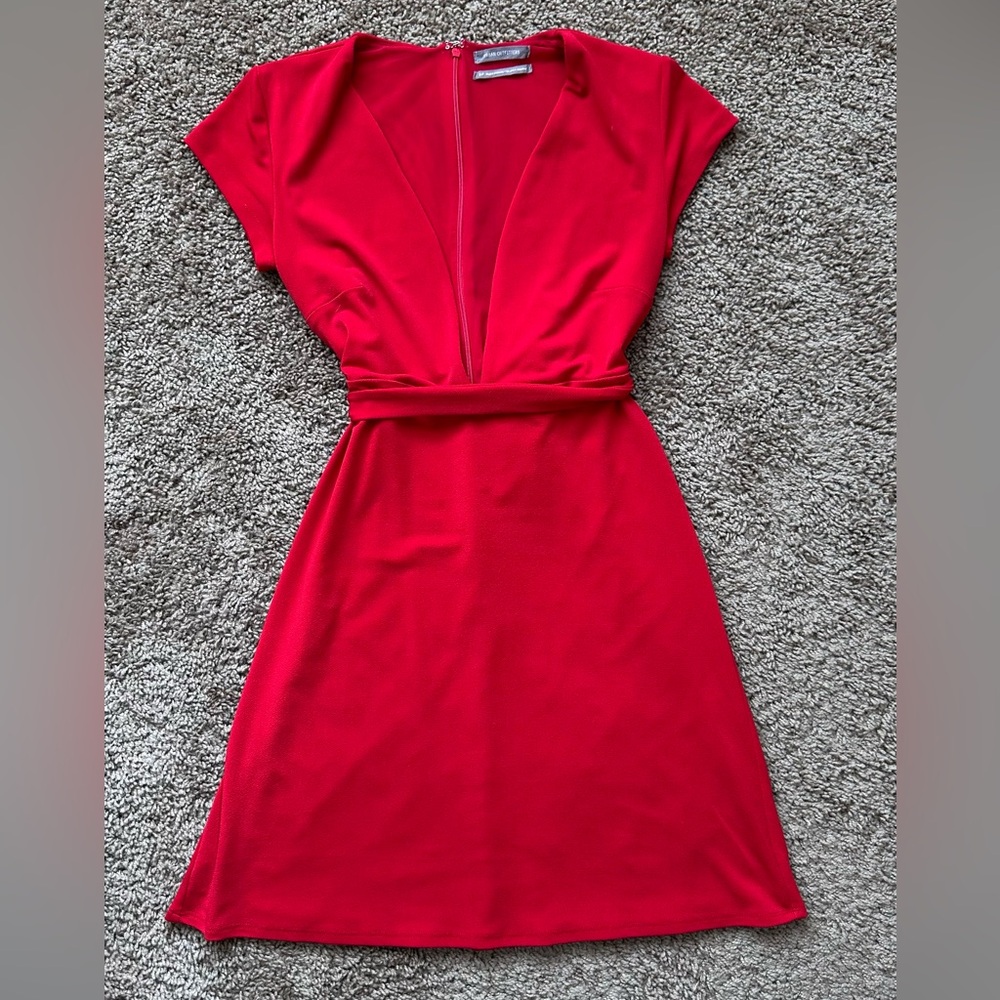 Urban Outfitters Deep Cut Red Mini Dress